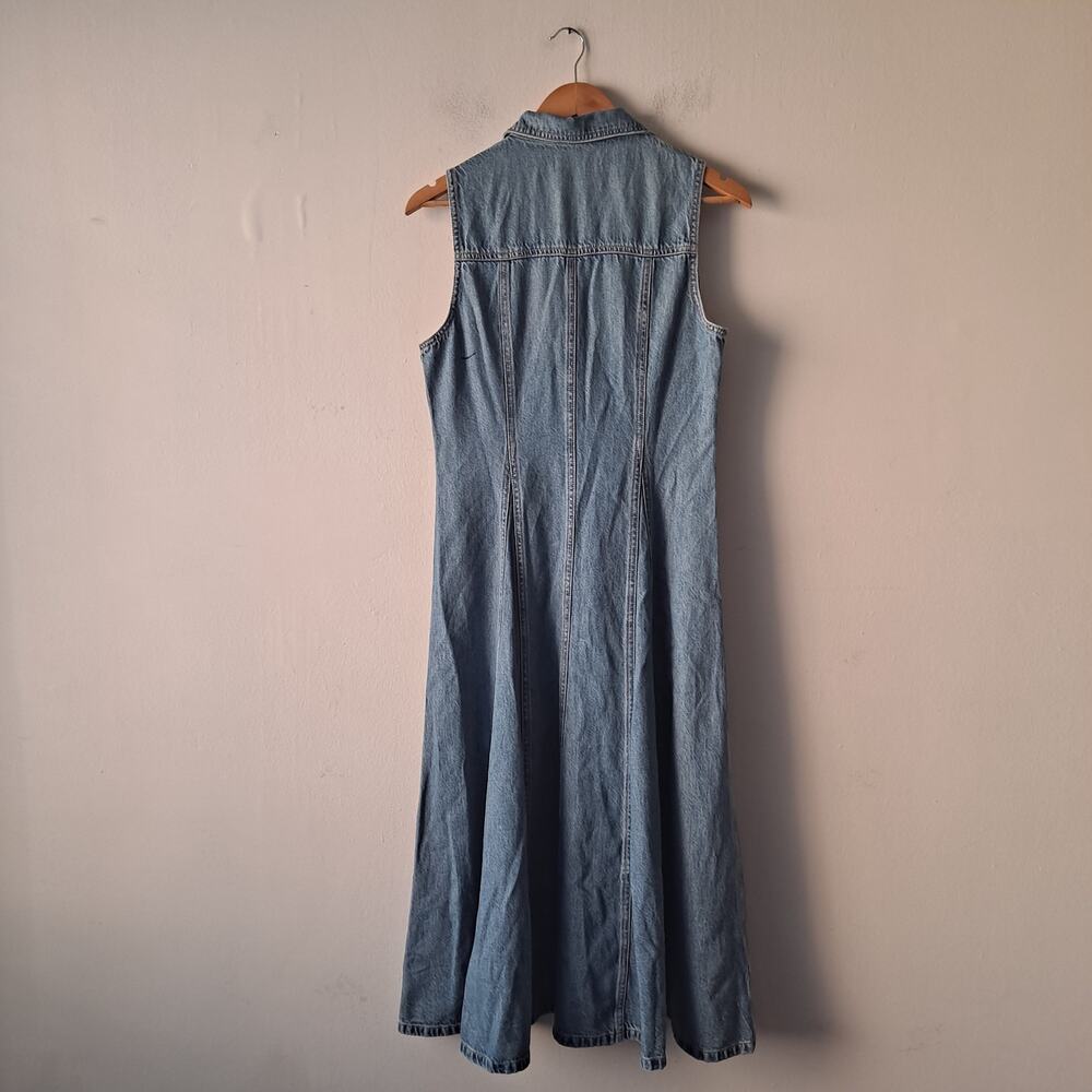 NWT Madewell Pleated Midi Shirtdress Airy Denim Edition Billings Wash Size 6 - Picture 6 of 16